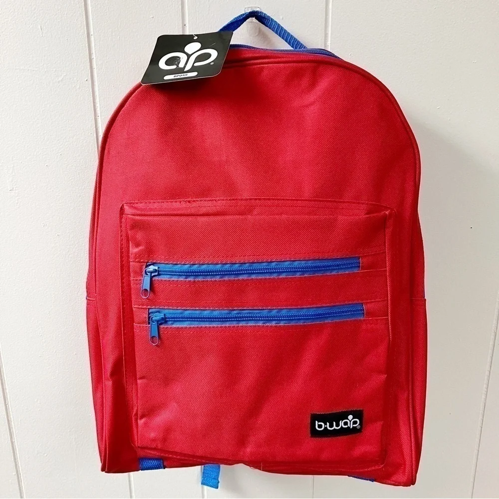 B-wap Boys Girls 16” Superhero Red Classic Backpack Pockets Adjust. Straps NEW
